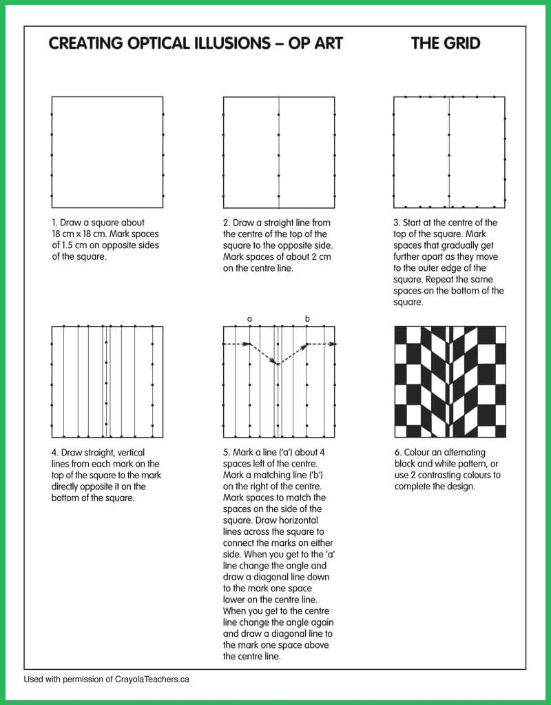 Optical Illusions Grid | Seton Hall In 2019 | Art Worksheets, Op Art | Optical Illusion Worksheets Printable
