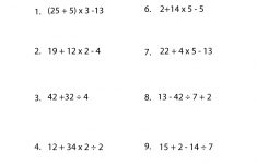Order Of Operations Worksheet | Order Of Operations Worksheets | Free Printable Order Of Operations Worksheets 7Th Grade