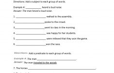 Parts Of A Sentence Worksheets | Subject And Predicate Worksheets | Free Printable Third Grade Grammar Worksheets