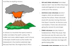 Parts Of A Volcano Printable | Volcano Worksheets | Science Lessons | Printable Volcano Worksheets