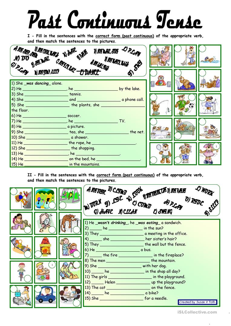 Past Tense Continuous Worksheets