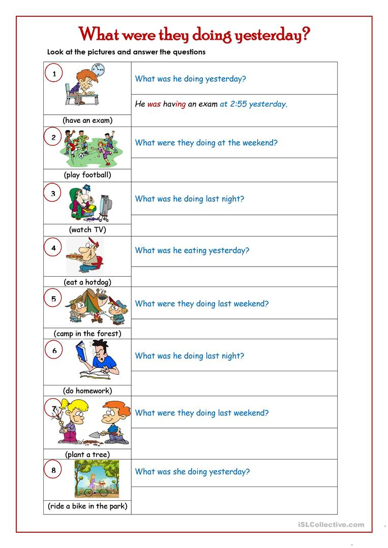 Printable Story And Worksheet To Practice The English Past Past Progressive Tense Worksheets