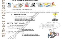 Personal Hygiene And How To Fight With Germs - Esl Worksheetmlml | Germs Worksheets Printables
