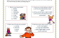Personality Test I. Worksheet - Free Esl Printable Worksheets Made | Personality Quiz Printable Worksheet