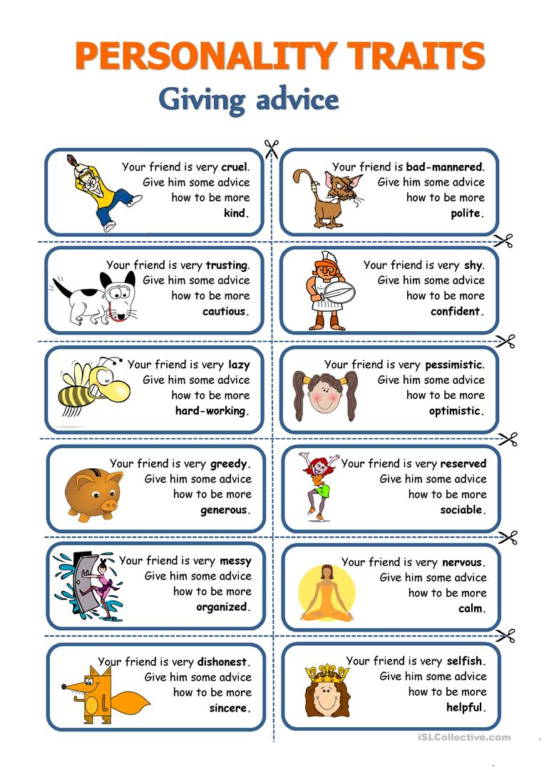 Character Vocabulary Exercises