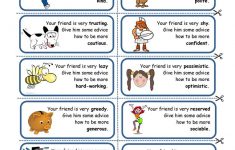 Personality Traits - Giving Advice Worksheet - Free Esl Printable | Printable Character Traits Worksheets