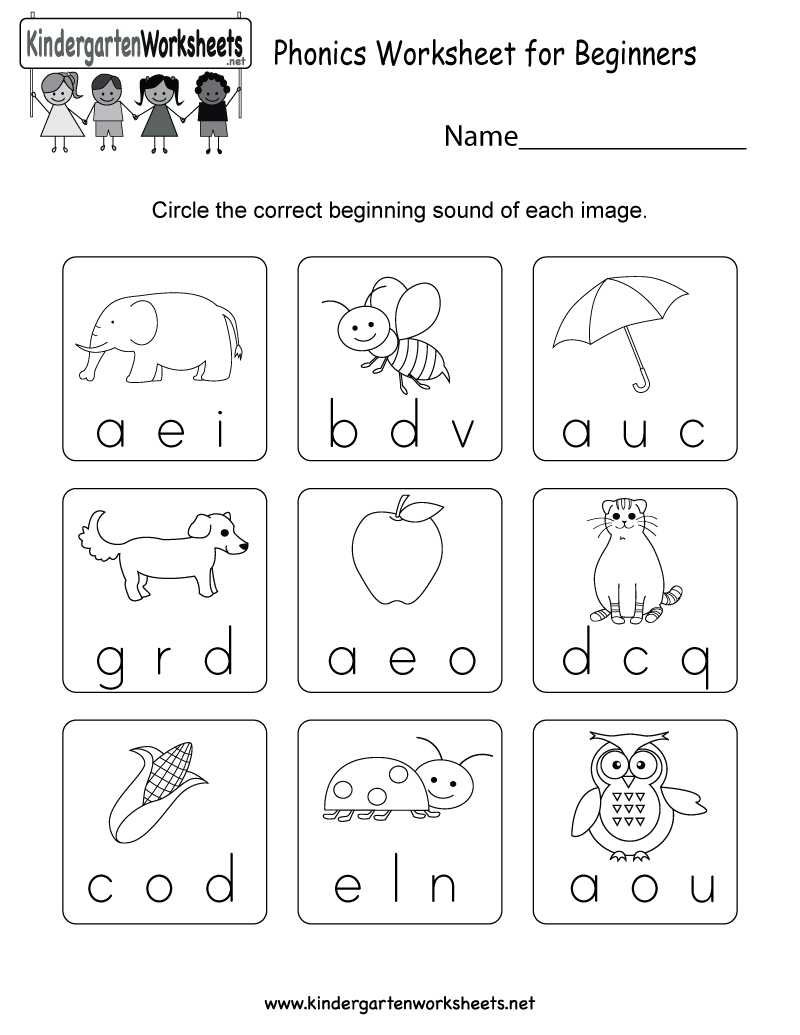 Phonics Worksheet For Beginners - Free Kindergarten English | Printable Phonics Worksheets