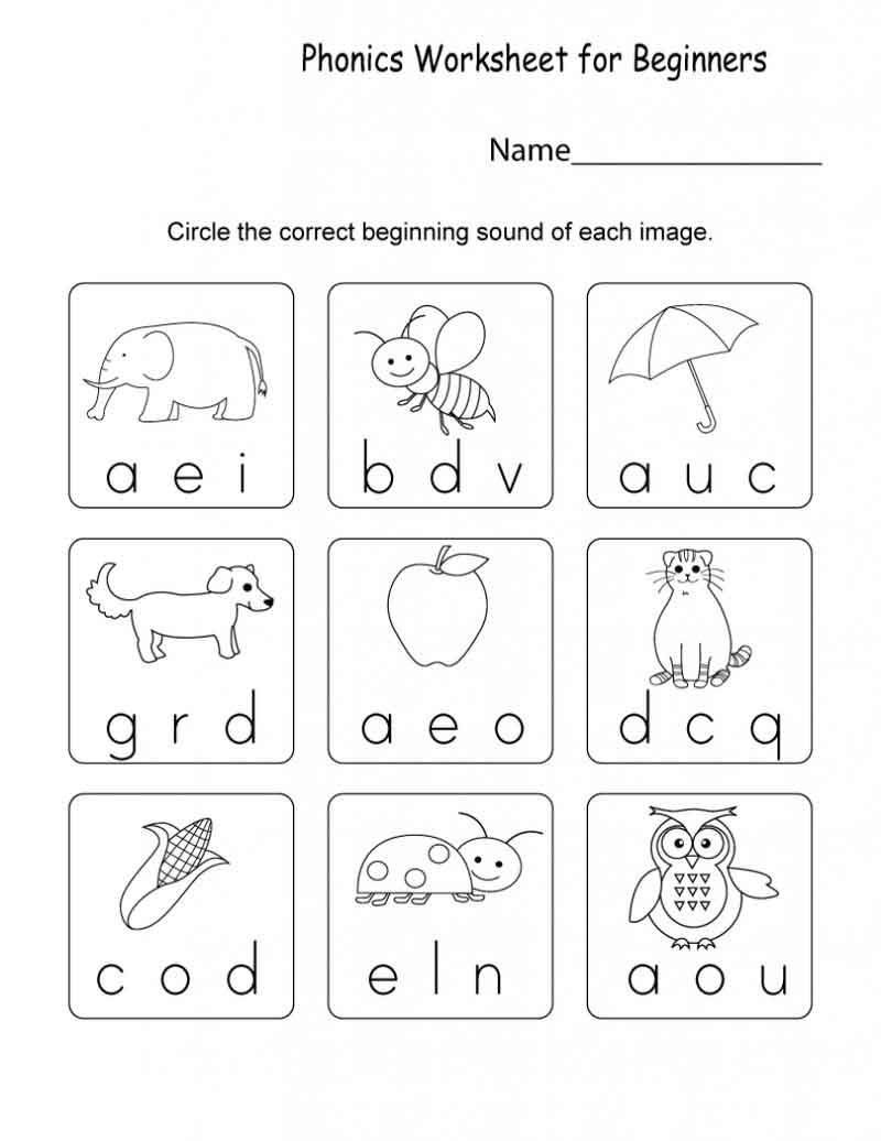Phonics Worksheets For Kindergarten - Printable Coloring Sheets | Phonics Worksheets For Adults Printable
