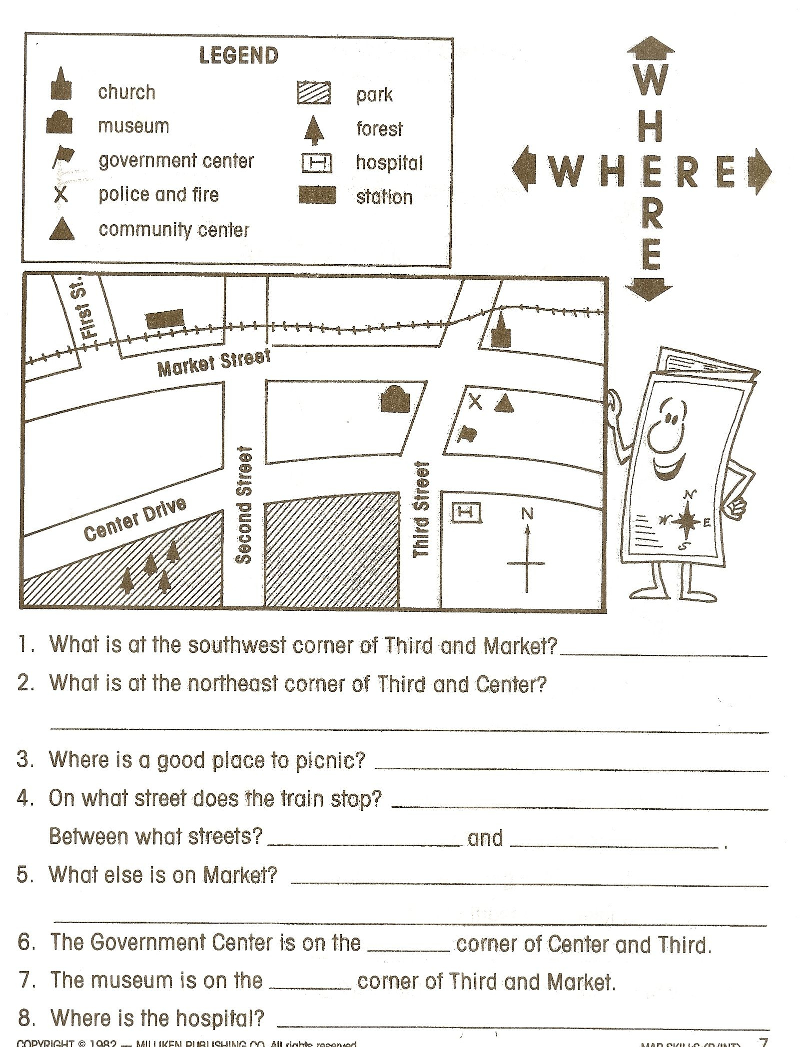 Pincaissey Adams On Directions | Map Worksheets, Social Studies | Grade 3 Social Studies Worksheets Printable