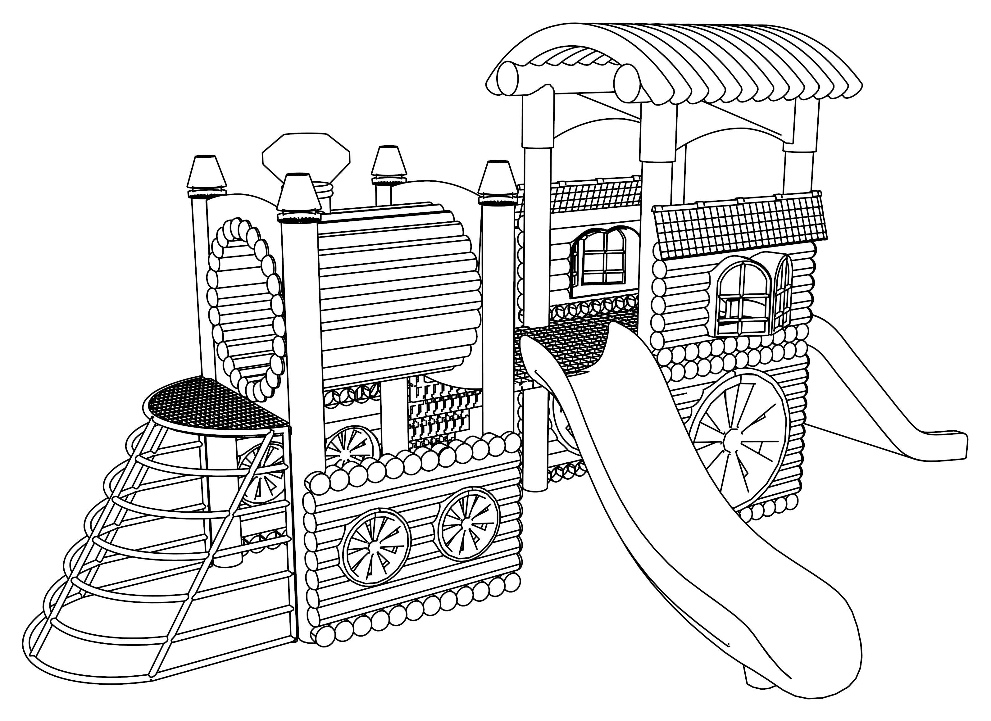 Hasil Gambar Untuk Playground Coloring Page For Kids Snuggles Free 