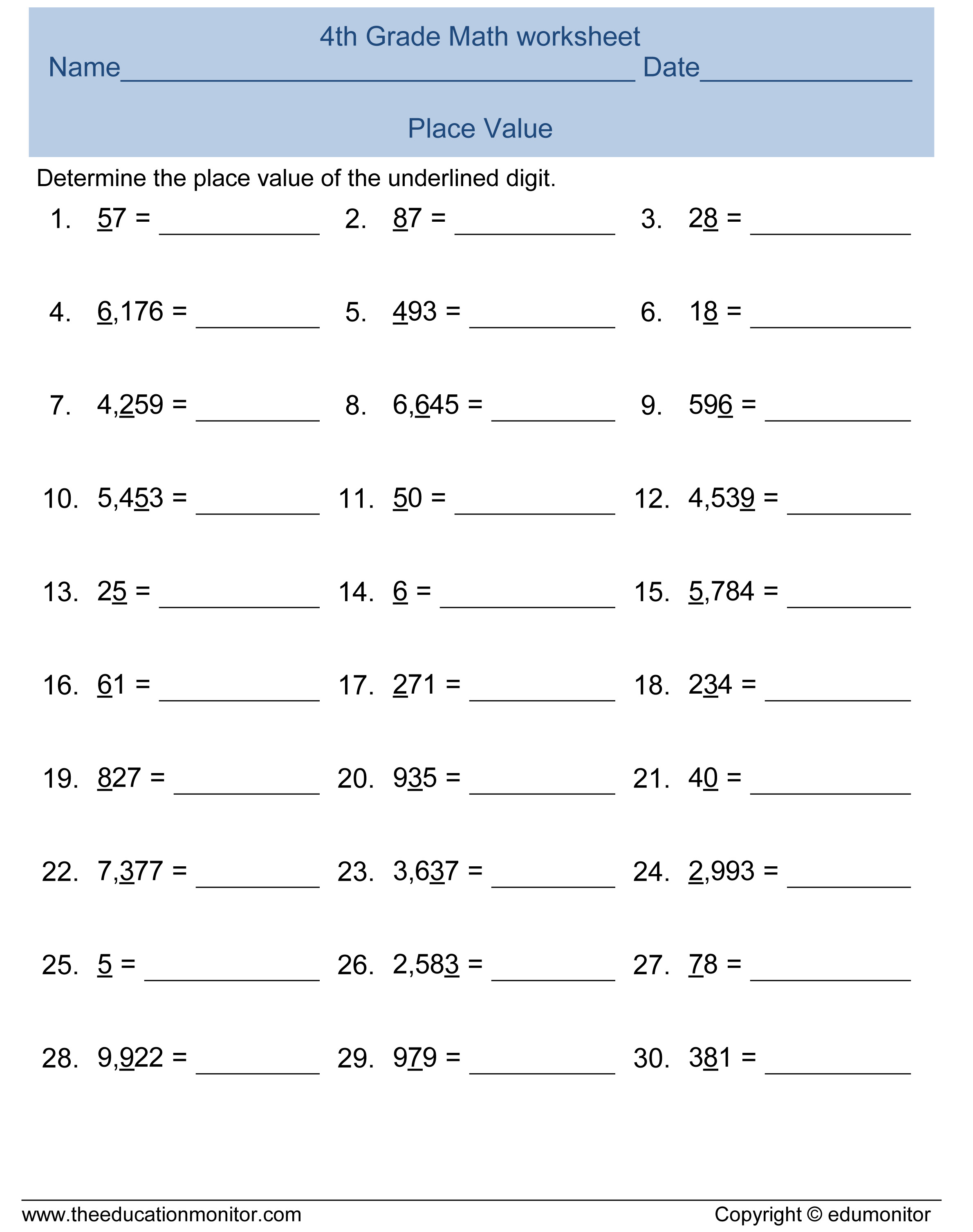 Place Value Worksheets And Printables | Free Place Value Printables | Place Value Worksheets 4Th Grade Free Printable
