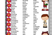Posters Character Traits Adjectives - Google Search | Poster | Printable Character Traits Worksheets