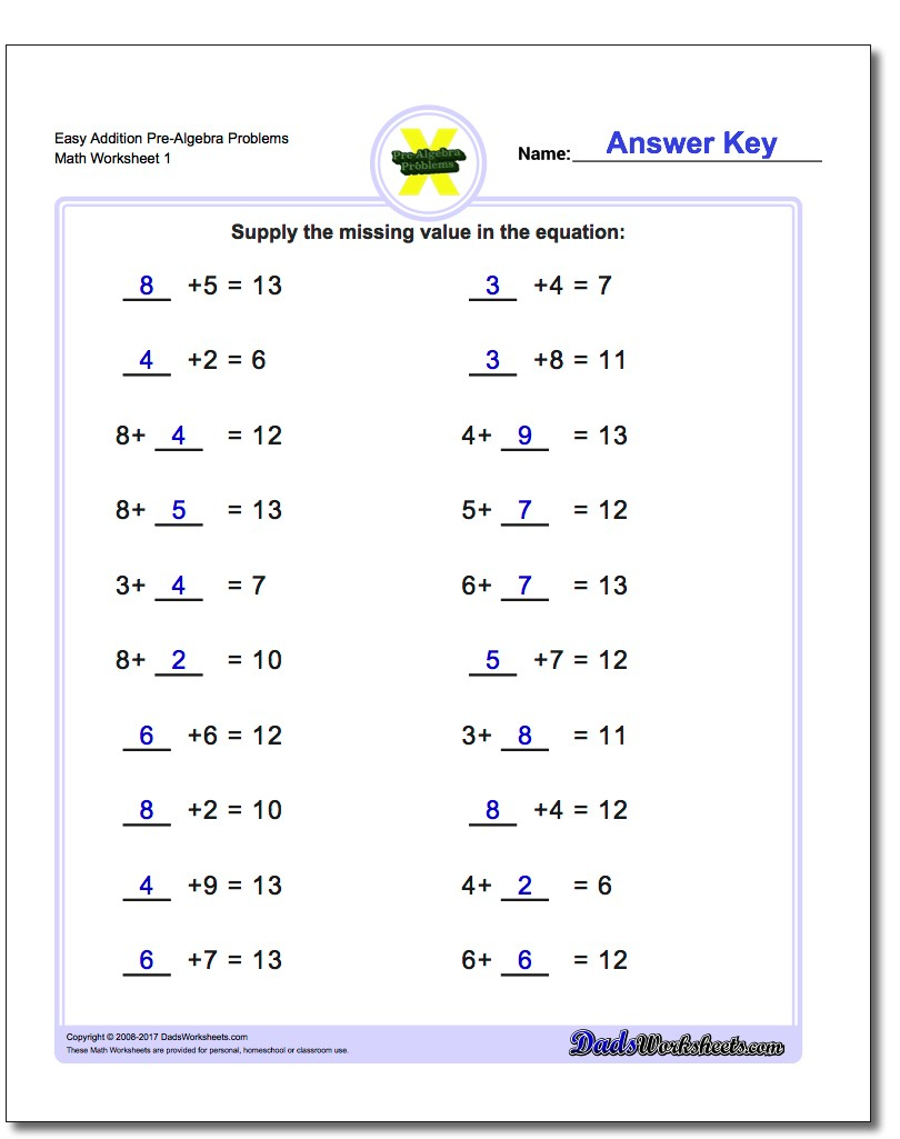 Pre-Algebra | Algebra Worksheets For 4Th Grade Printable
