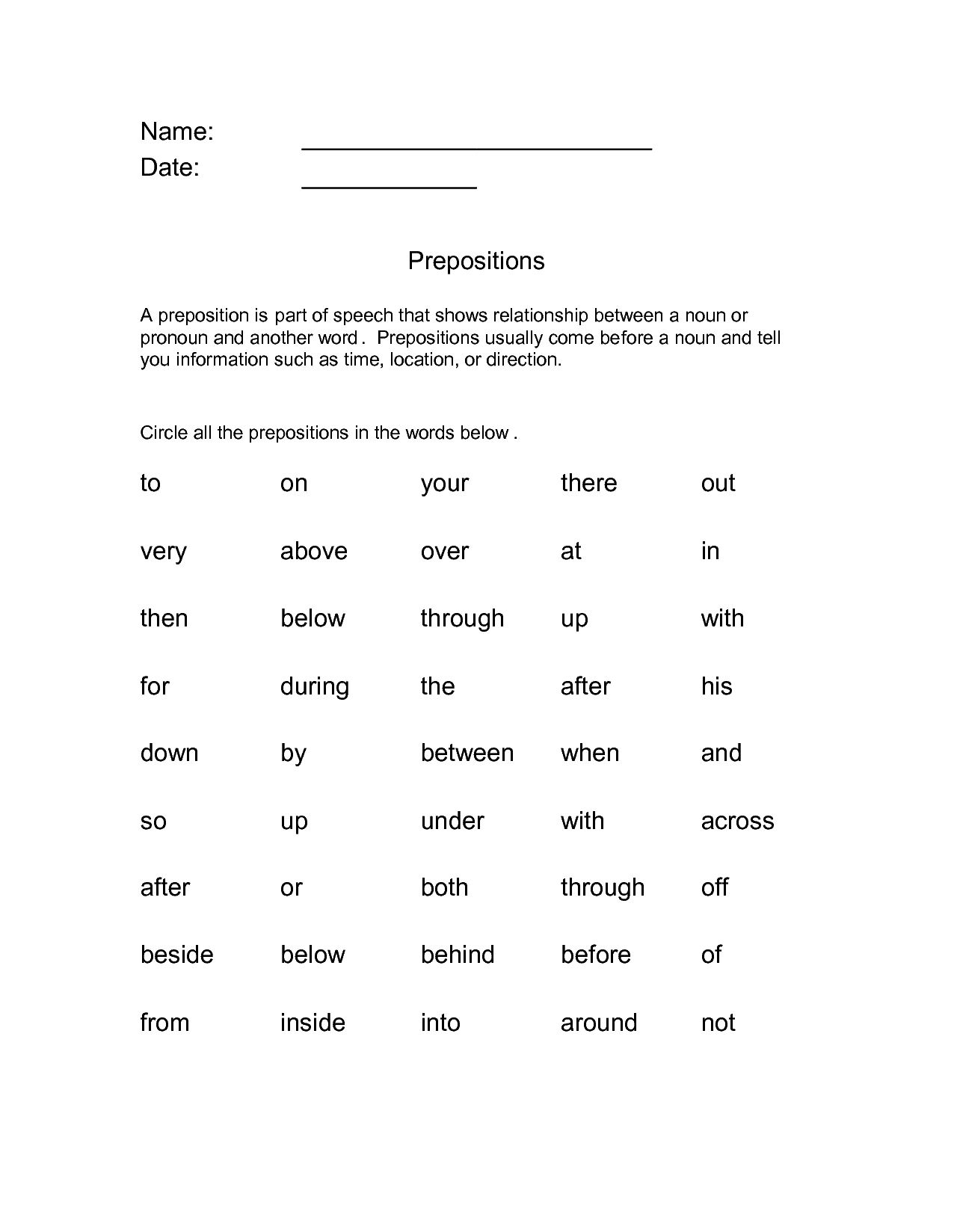 Nouns With Prepositions Worksheet Free Esl Printable Worksheets 