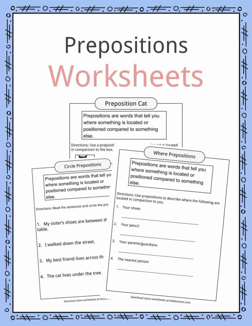 Prepositions Definition, Worksheets &amp;amp; Examples In Text For Kids | Free Printable Worksheets For Prepositions