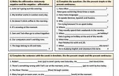 Present Simple Vs. Present Continuous (Test) Worksheet - Free Esl | Present Progressive Worksheets Printable