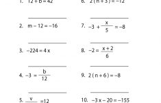 Print The Free Solving Equations Algebra 1 Worksheet - Printable Version | Printable Solving Equations Worksheets