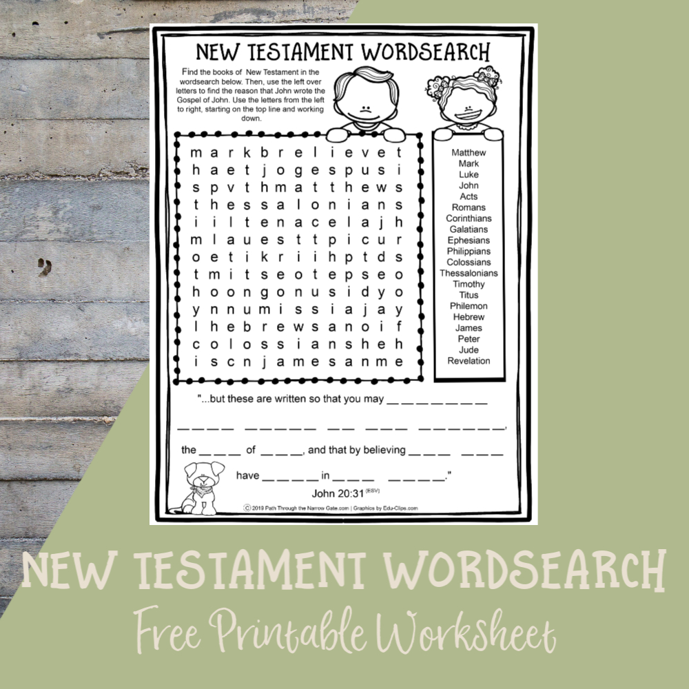 Printable Bible Activities Archives - Path Through The Narrow Gate | Free Printable Children&amp;amp;#039;s Bible Worksheets