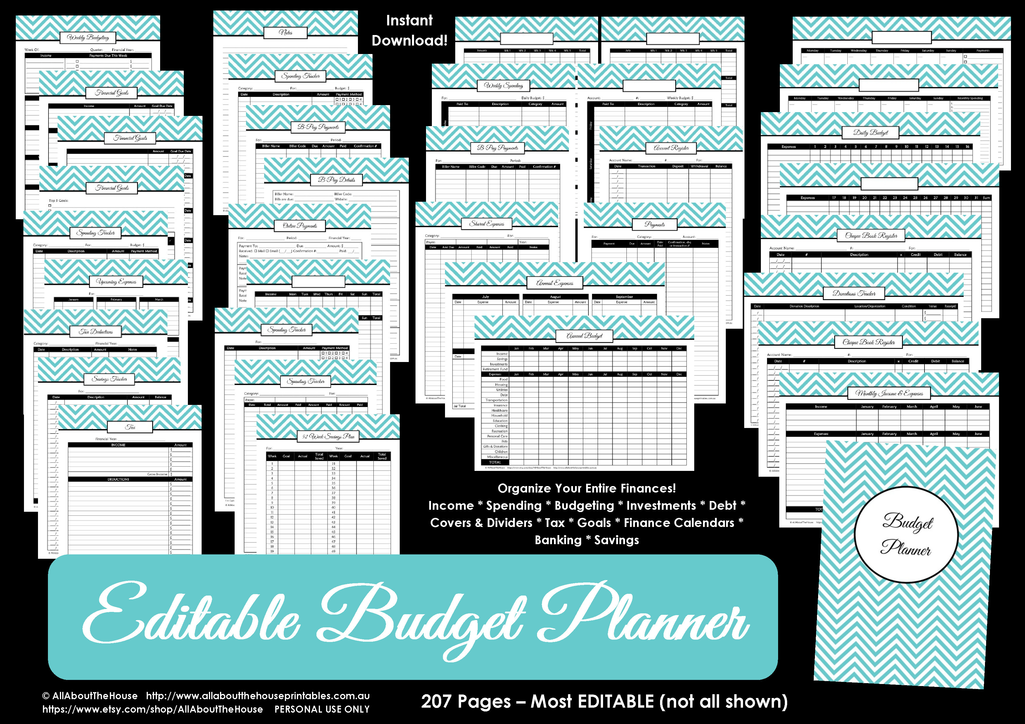 Printable Budget Planner/finance Binder Update - All About Planners | Printable Budget Binder Worksheets