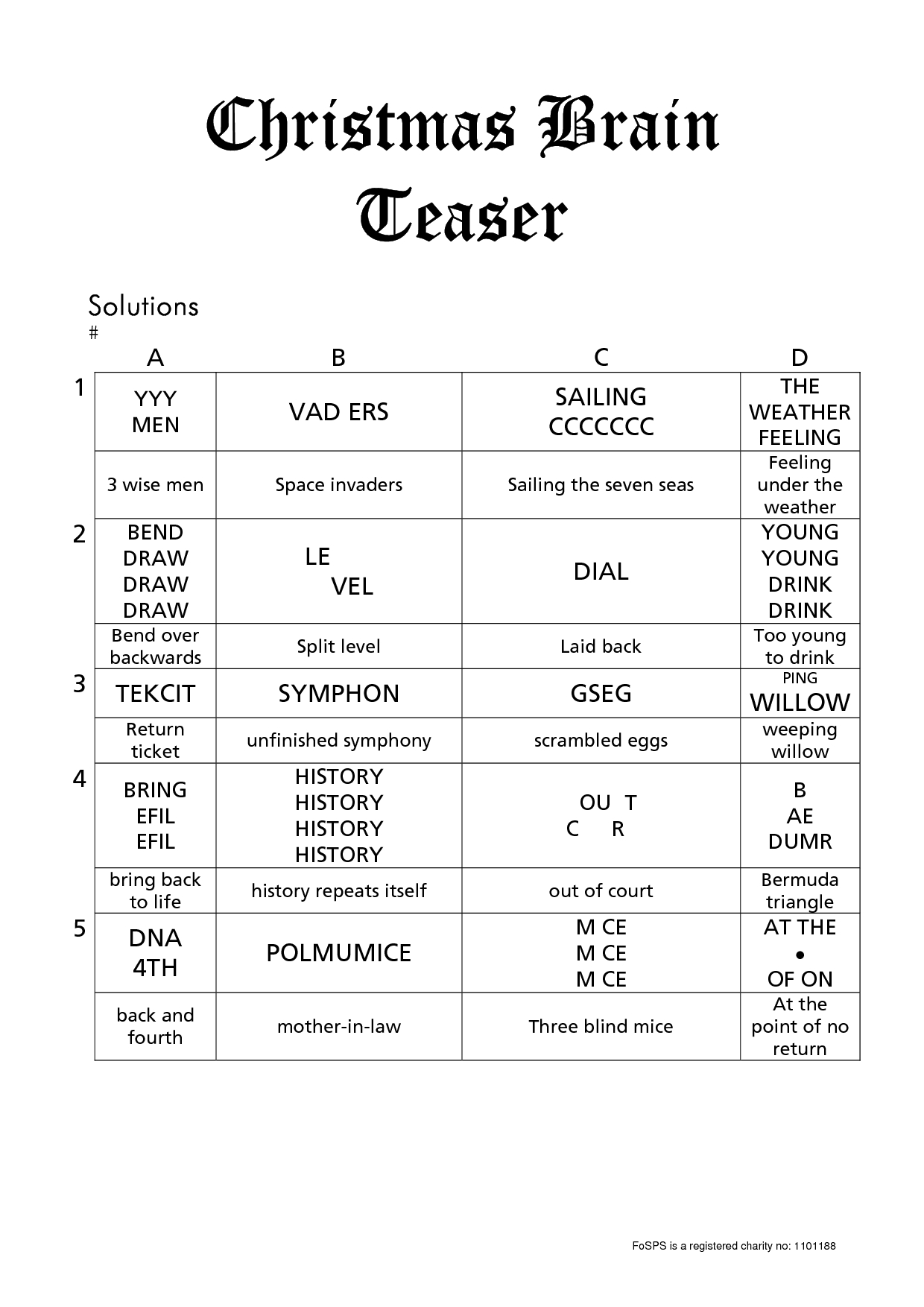 Christmas Brain Teasers Printable