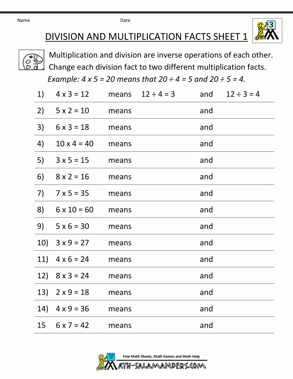 Printable Division Worksheets 3Rd Grade | Printable Simple Division Worksheets