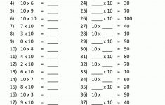 Printable Math Sheet 10 Times Table Test 1 | Education | 3Rd Grade | Printable Multiplication Worksheets