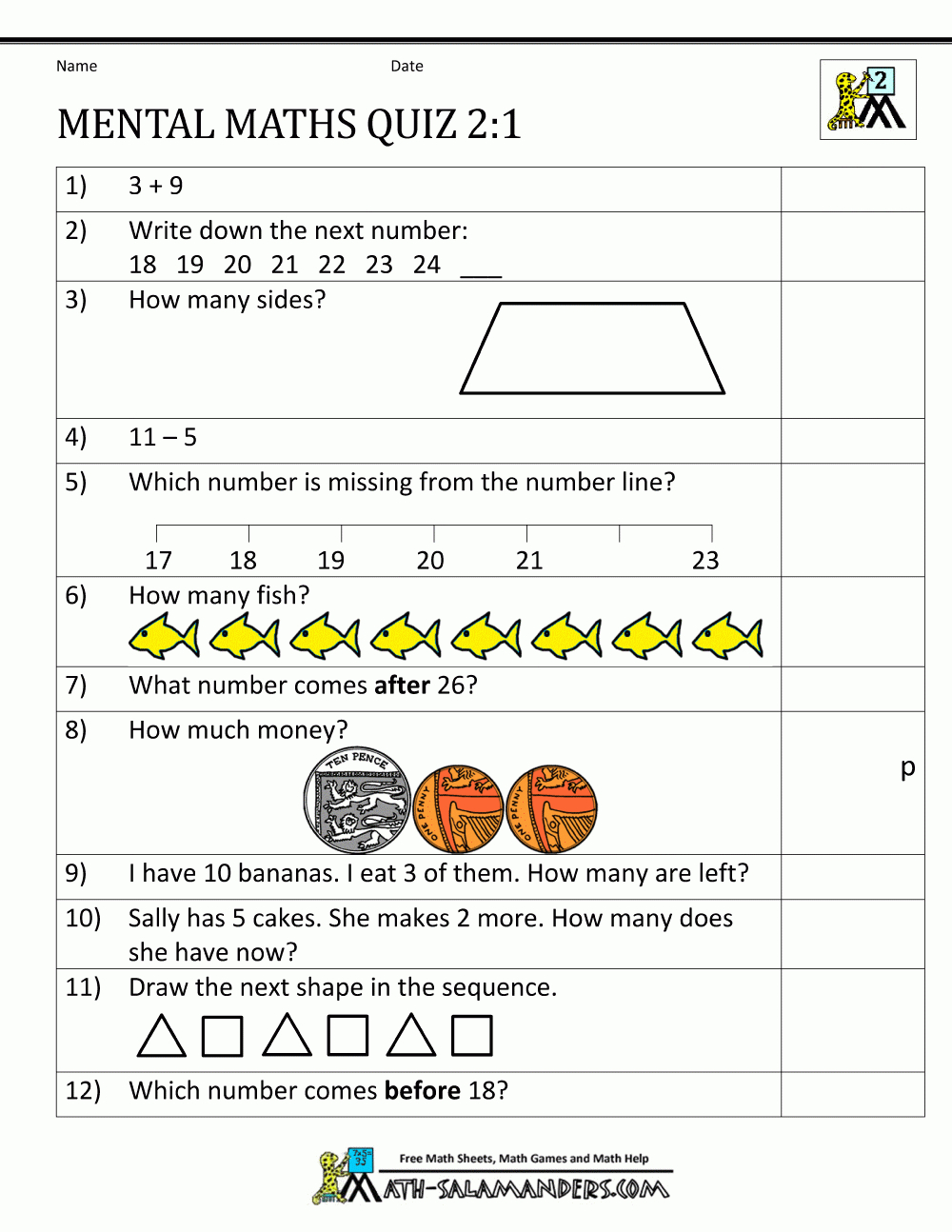 school math question kindergarten worksheets