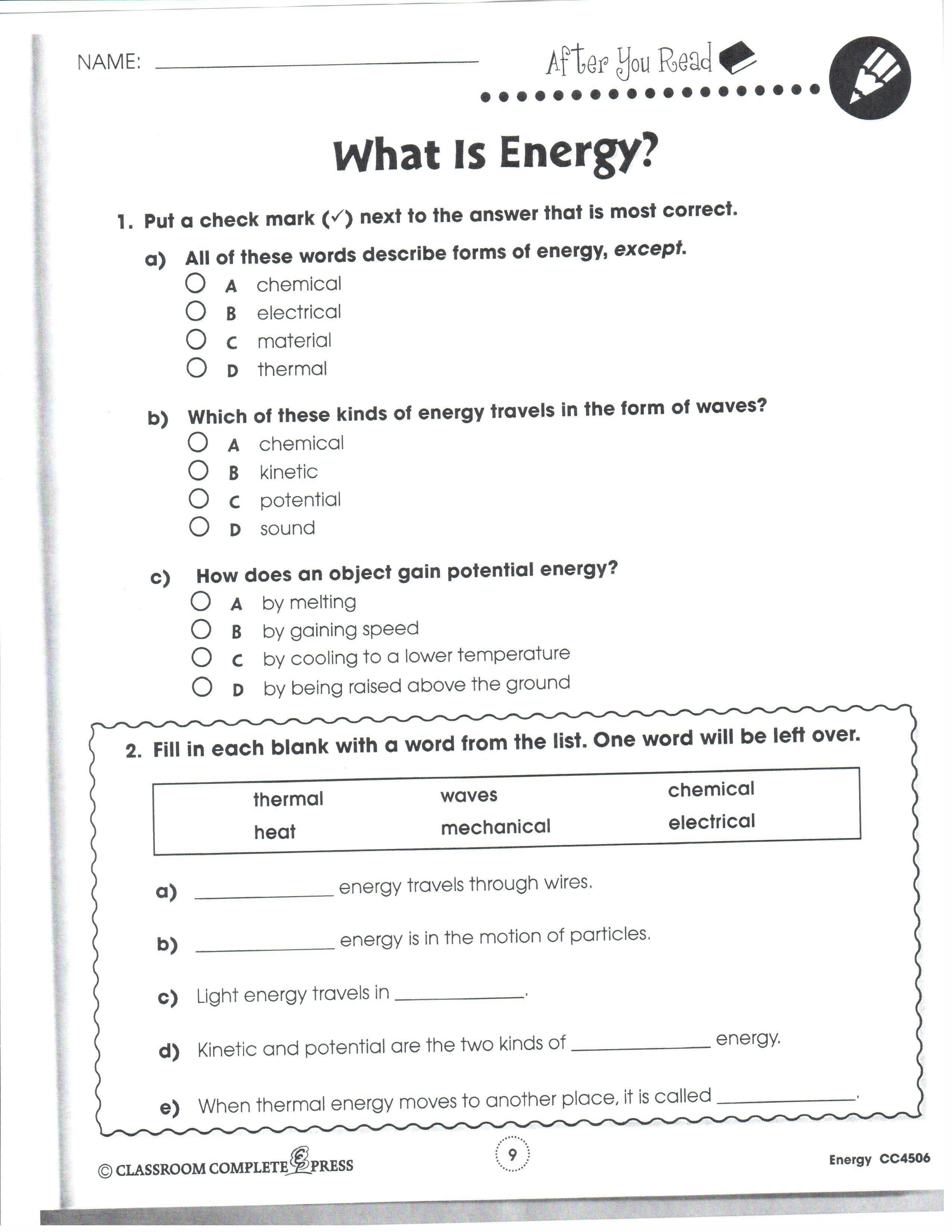 Reading Worksheets For 7th Graders