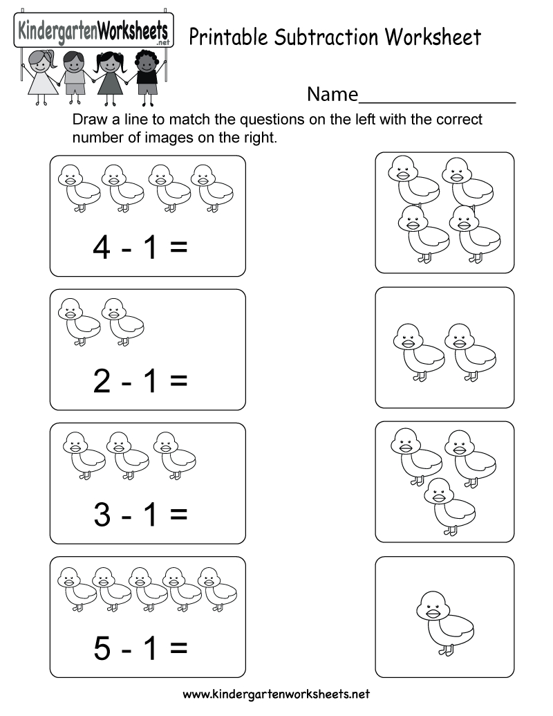 Printable Subtraction Worksheet - Free Kindergarten Math Worksheet | Free Printable Kindergarten Addition And Subtraction Worksheets