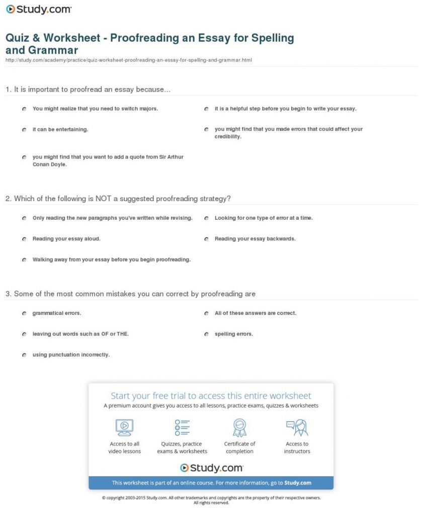 Proofreading Worksheets High Ol Marks Worksheet Pdf Free Practice