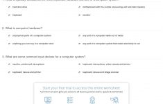 Quiz &amp; Worksheet - Components Of Computer Hardware | Study | Parts Of A Computer Worksheet Printable
