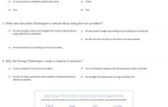 Quiz &amp; Worksheet - George Washington's Presidency | Study | George Washington Printable Worksheets
