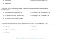 Quiz &amp; Worksheet - The 1960S Civil Rights Movement | Study | Civil Rights Movement Worksheets Printable