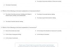 Quiz &amp; Worksheet - The Basics Of Economics | Study | Free Printable Economics Worksheets
