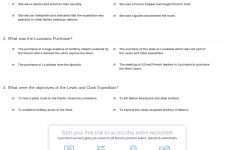 Quiz &amp; Worksheet - The Lewis And Clark Expedition | Study | Lewis And Clark Printable Worksheets