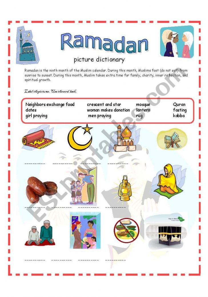 Ramadan Picture Dictionary 13 09 08 Esl Worksheetazza 20 Ramadan