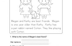 Reading Comprehension Worksheet - Free Kindergarten English | Free Printable English Reading Worksheets For Kindergarten