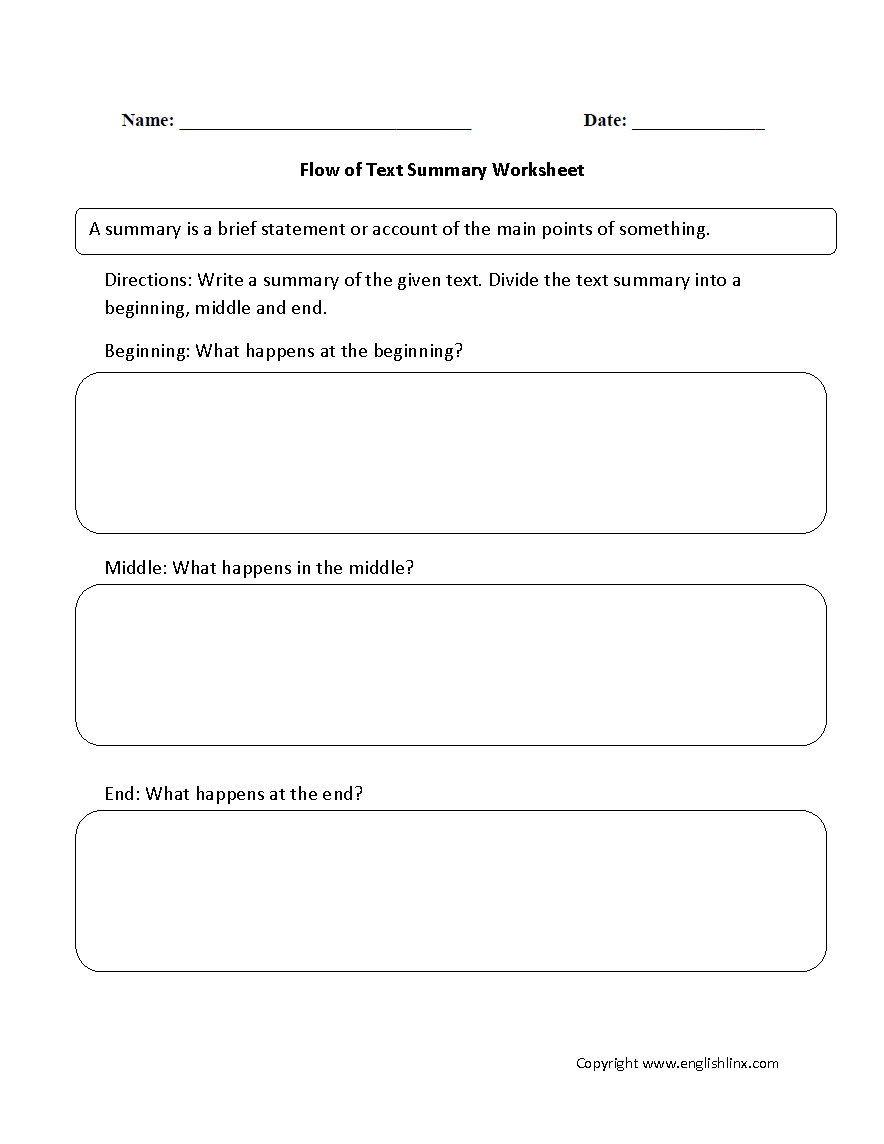 Reading Worksheets | Summary Worksheets | Free Printable Summarizing Worksheets 4Th Grade