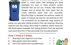 Recycling | Education | English Teaching Materials, English Reading | Recycle Worksheets Printable