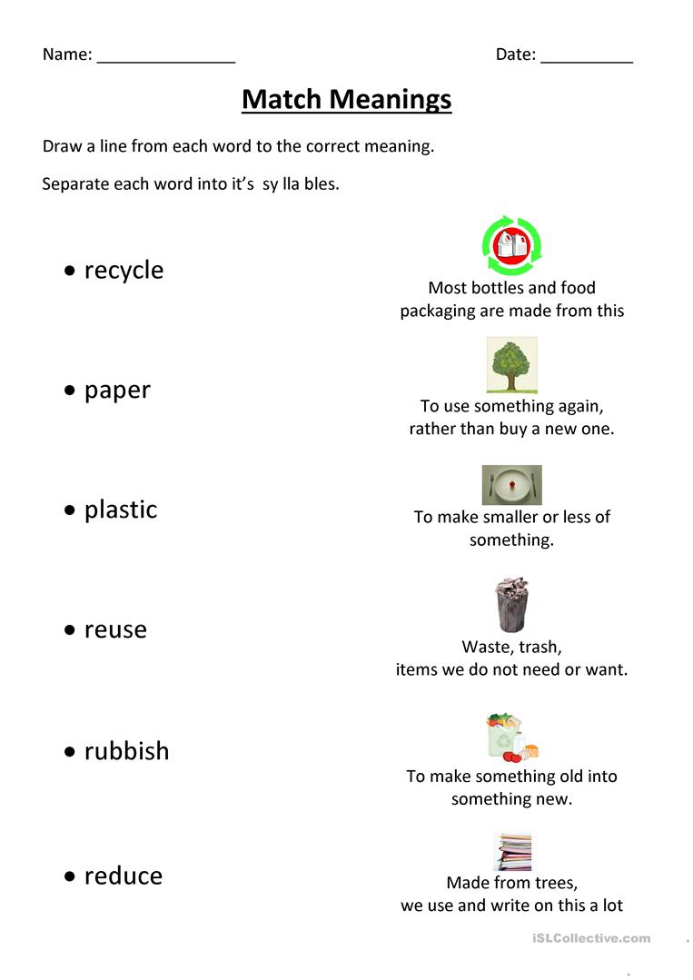 Free Earth Day Worksheets Reduce Reuse Recycle Free Printable