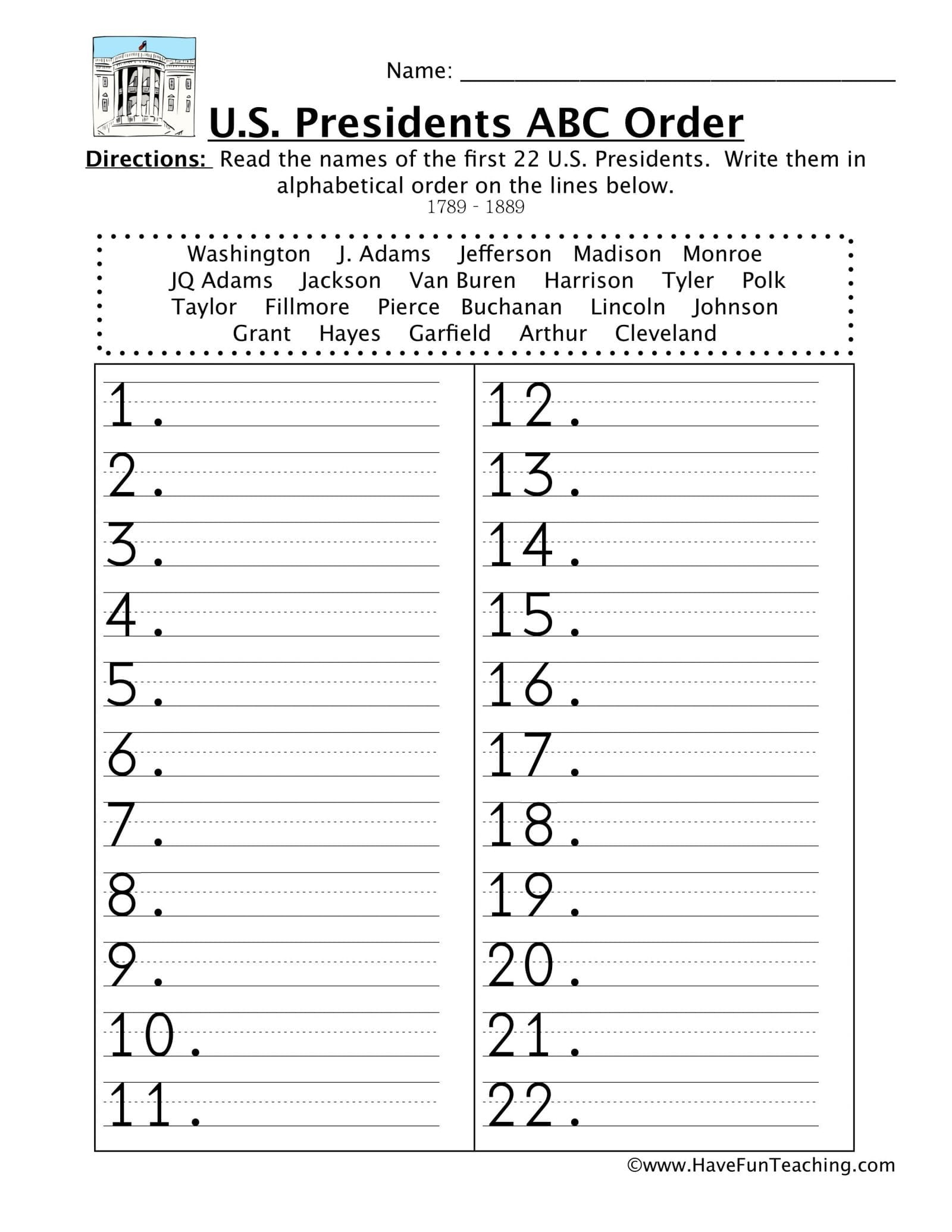 Alphabetical Order Worksheets With Answers