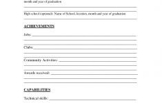 Resume Worksheet Printable And High School Builder Free Bulder Build | Printable Resume Builder Worksheet