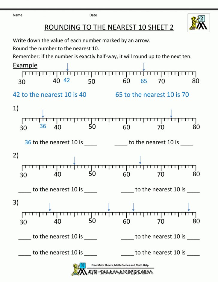 Rounding Numbers Worksheet Rounding Nearest 10 2 Math / Place