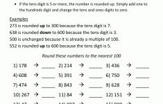 Rounding Numbers Worksheets To The Nearest 100 | Rounding Numbers Printable Worksheets