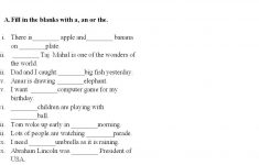 Saved Free Printable English Grammar Worksheets For Grade 6 2 | Free Printable Worksheets On Articles For Grade 1