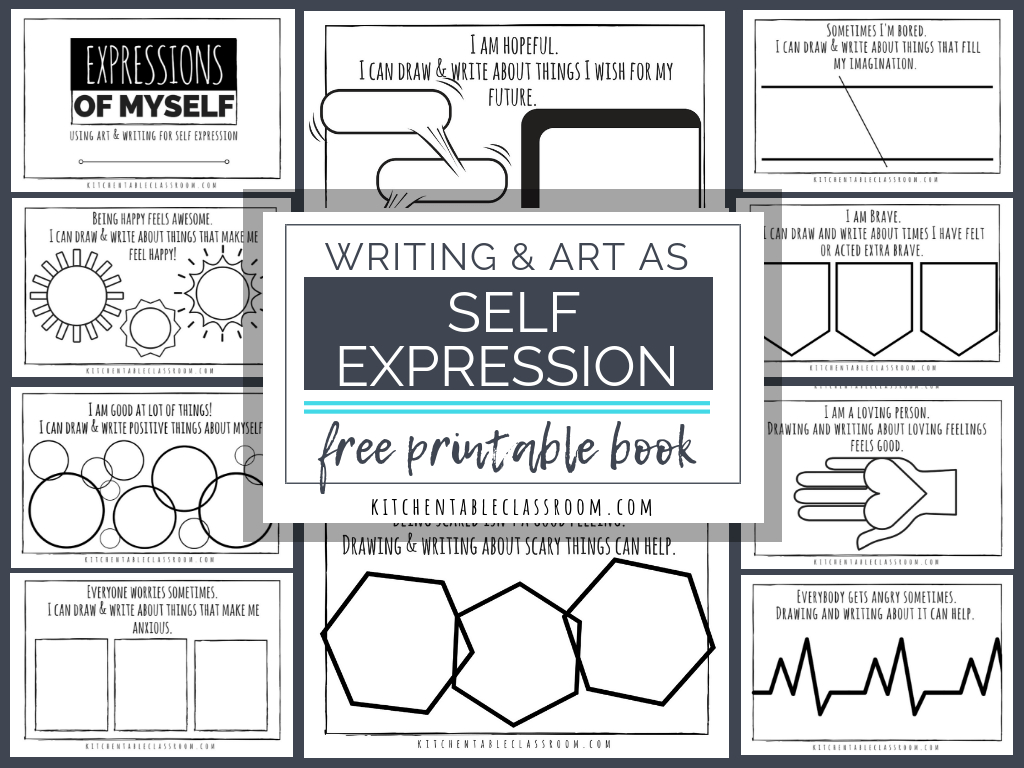 Self Expression Through Writing &amp;amp; Art- Free Self Esteem Worksheets | Self Esteem Worksheets For Kids Free Printable