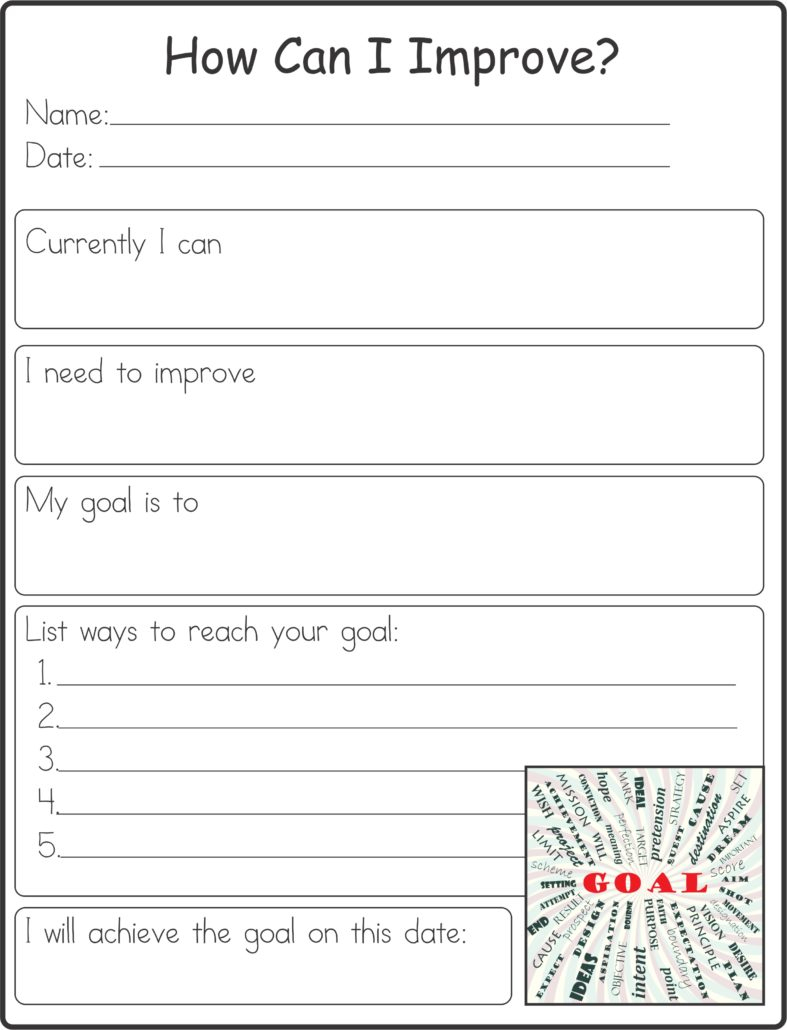 Self Improvement Worksheet - Your Therapy Source | Free Printable Self Control Worksheets