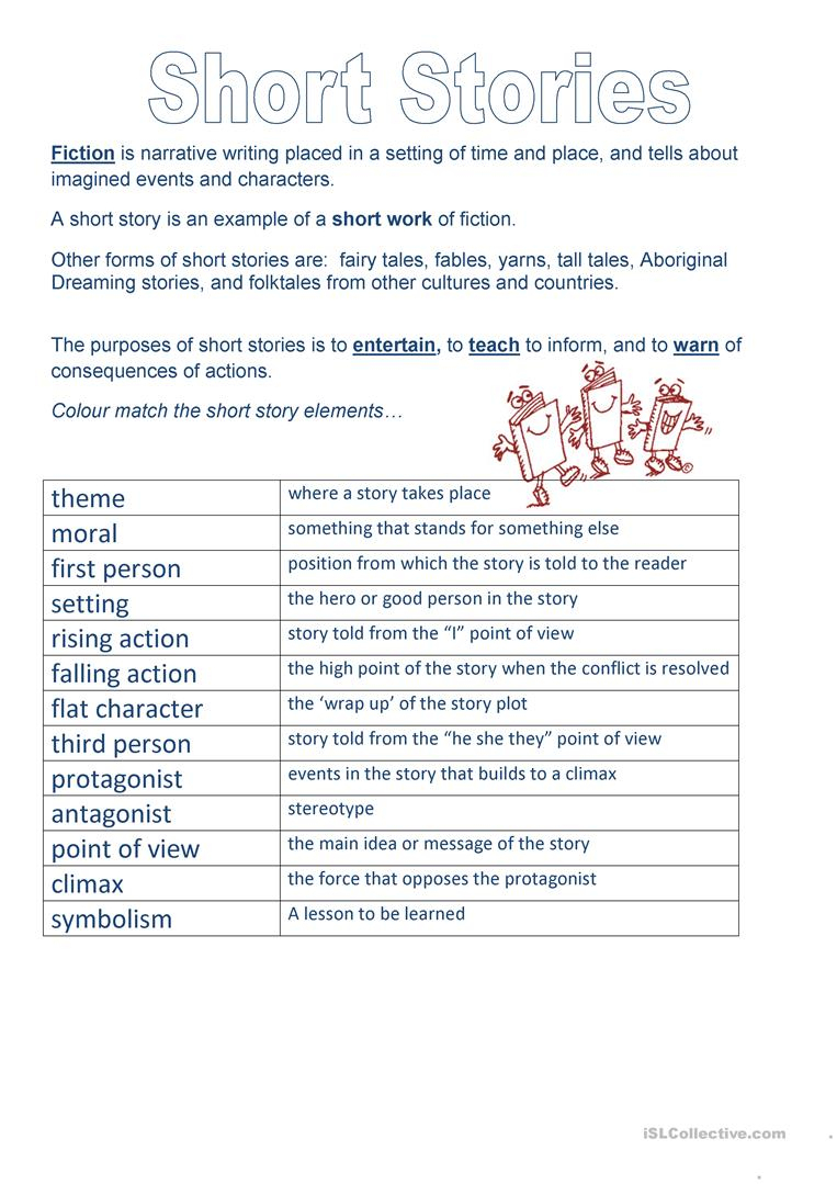 Elements Of A Story Worksheet