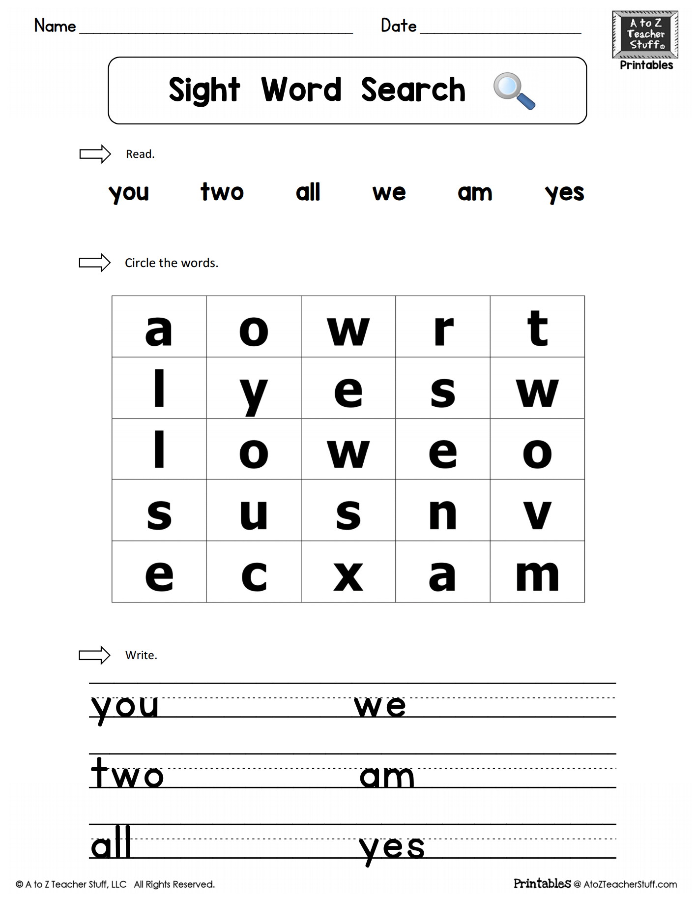 sight words worksheets pdf free