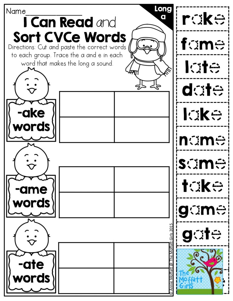 Silent E (Cvce Words) Cut And Paste Trace To Show The Silent E Magic